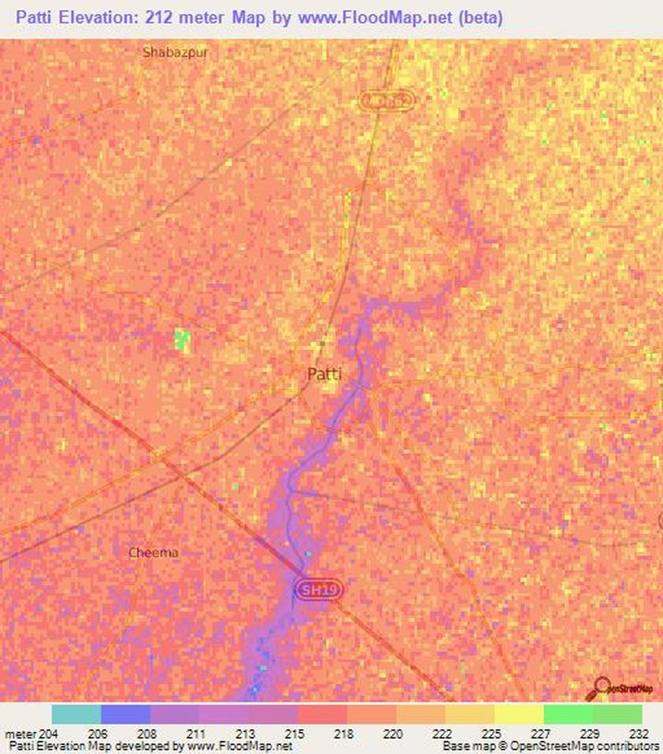 Elevation Of Patti,India Elevation Map, Topography, Contour, Patti, India, Creative India, India  Design