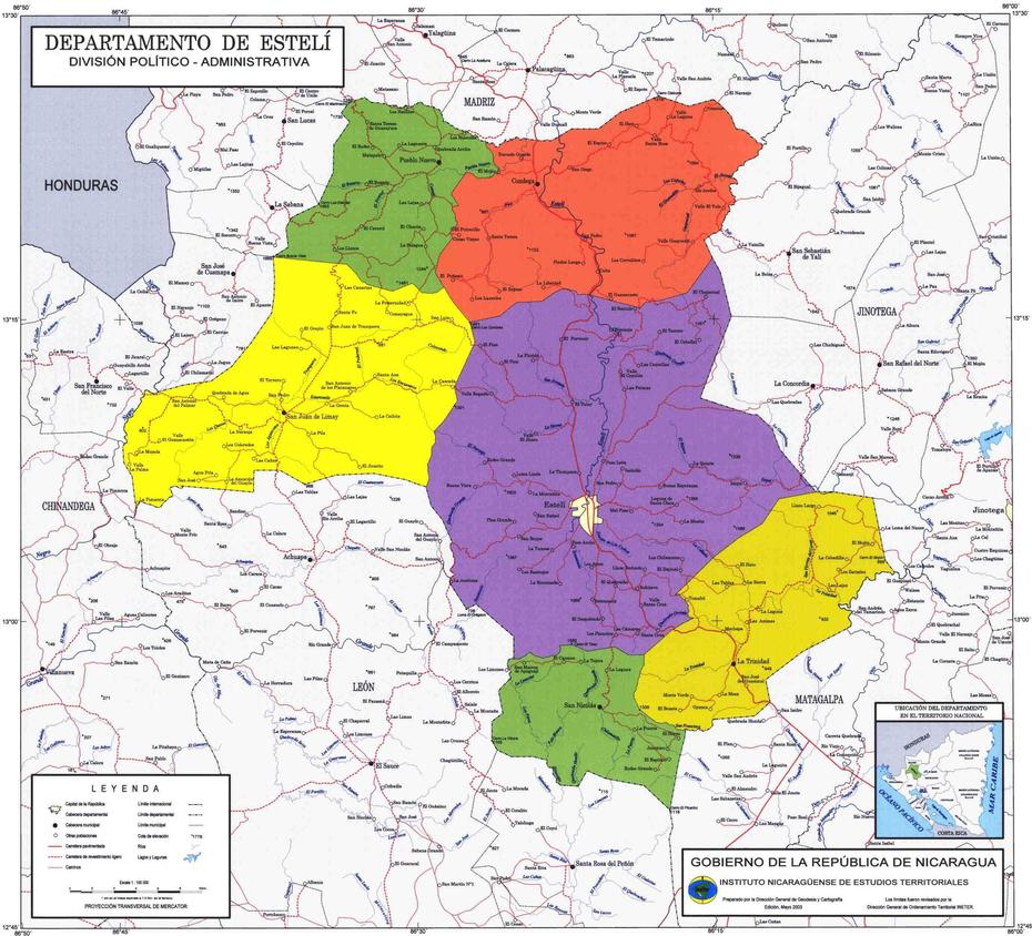 Esteli Nicaragua Political Map – Mapsof, Condega, Nicaragua, Leon Nicaragua, Of Nicaragua And Costa Rica