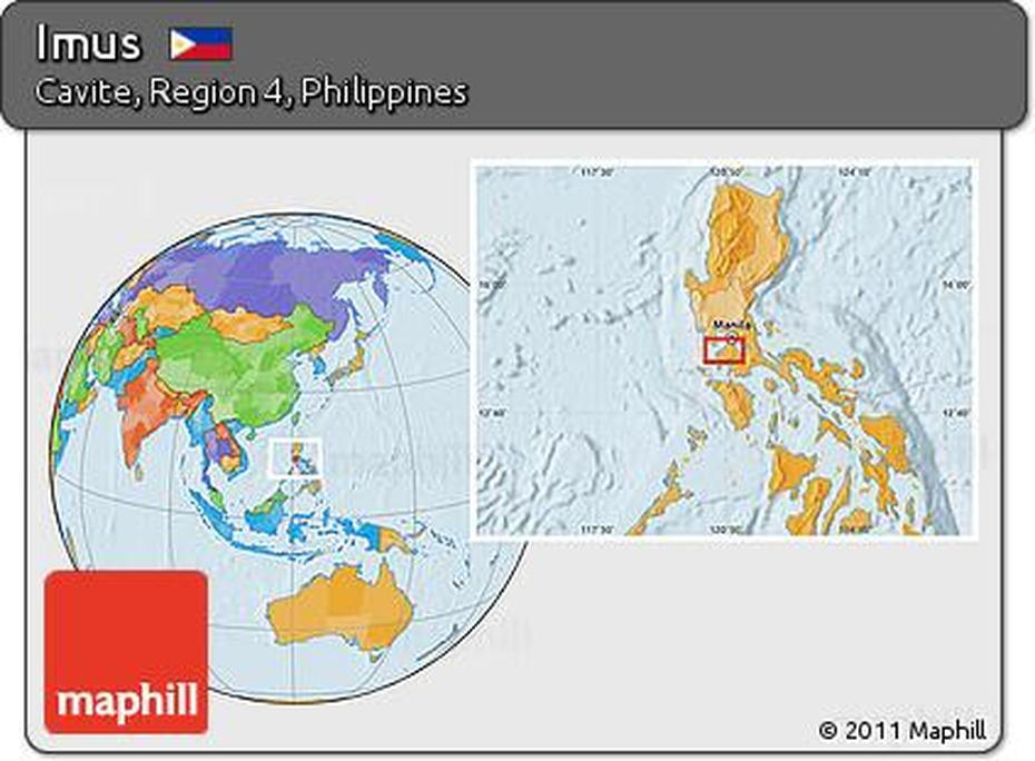 Free Political Location Map Of Imus, Imus, Philippines, Lancaster Imus, Cavite  Seal