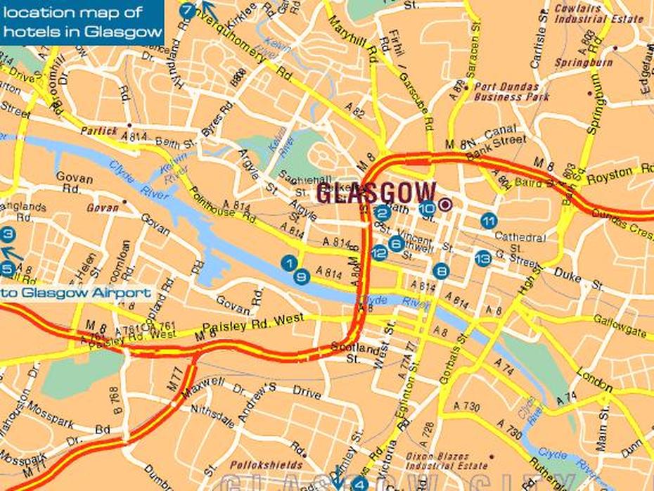 Glasgow Map, Glasgow, United Kingdom, Hamilton Scotland, Glasgow City