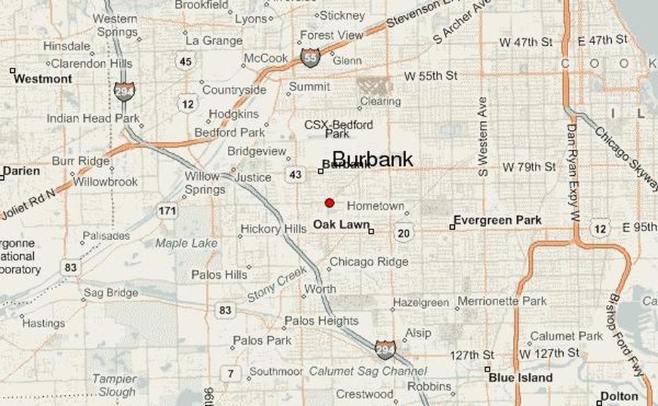 Guide Urbain De Burbank, Illinois, Burbank, United States, Burbank Airport  Of Area, Burbank Terminal