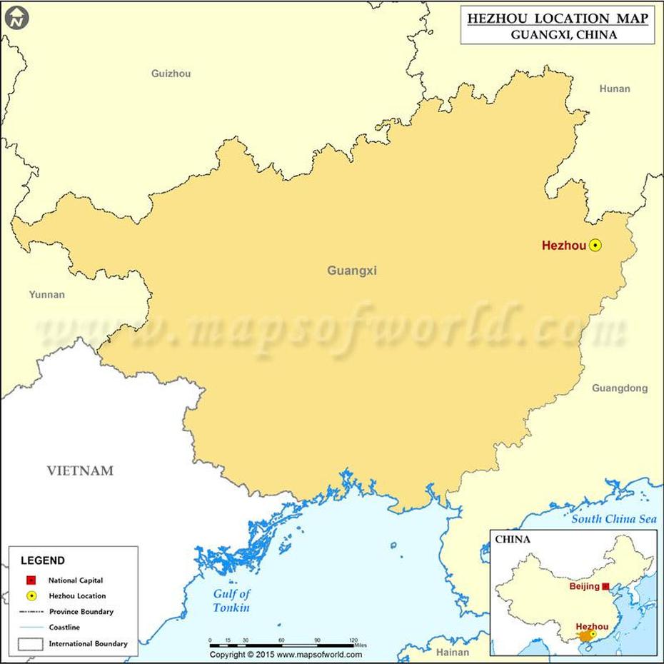 Where Is Hezhou Located, Location Of Hezhou In China Map, Hezhou, China, Kaifeng China, Fuzhou China Airport