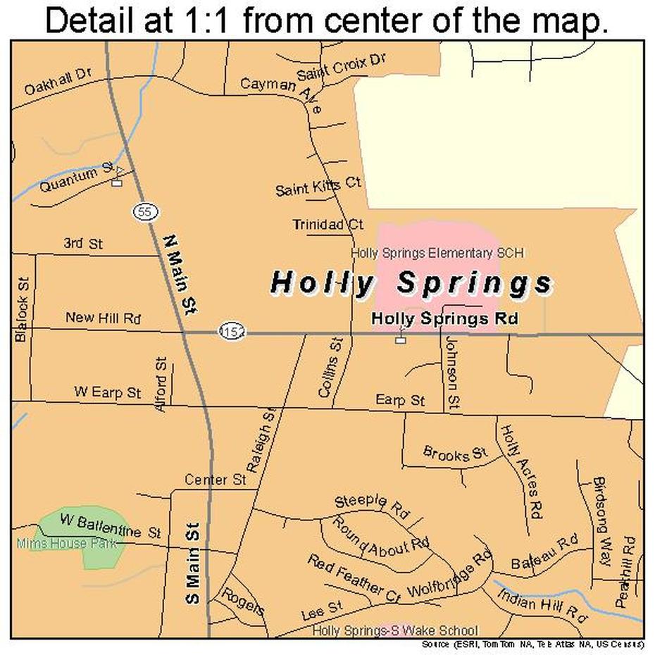 Holly Springs North Carolina Street Map 3732260, Holly Springs, United States, North Carolina  Nc, Holly Springs Mississippi