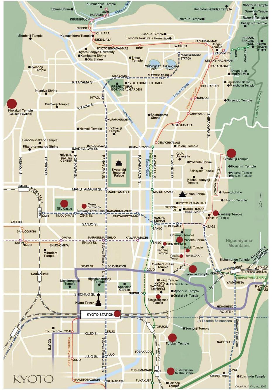 Kyoto-City-Map-2 | Japon Tourisme, Voyage Japon, Japon, Kyōto, Japan, Downtown Kyoto, Kyoto City
