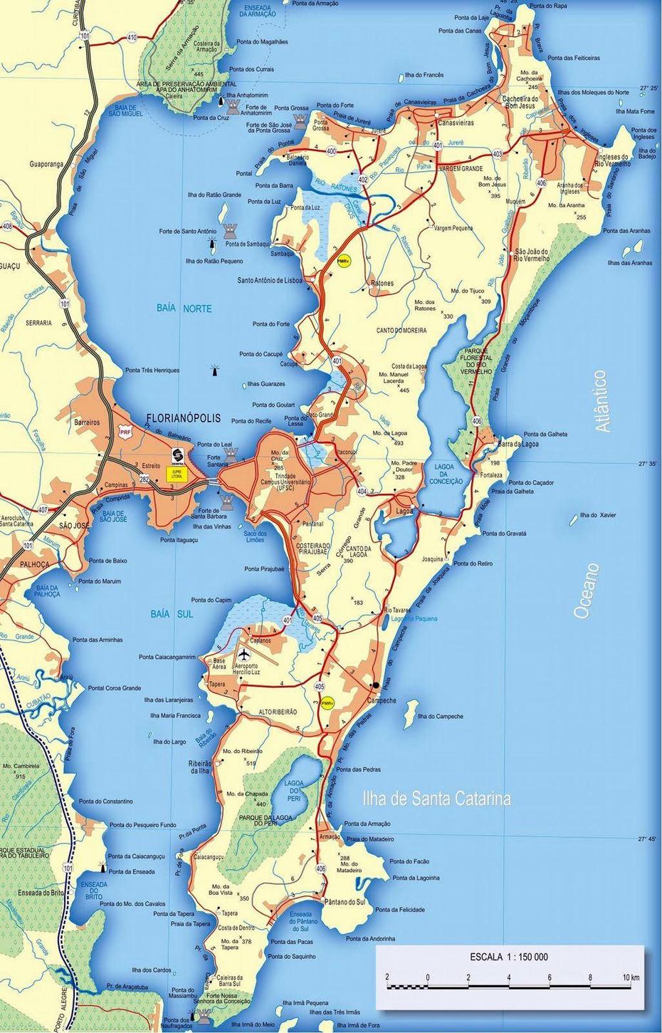 Mapas Detallados De Florianopolis Para Descargar Gratis E Imprimir, Florianópolis, Brazil, Santa Catarina Brazil, Fortaleza Brazil