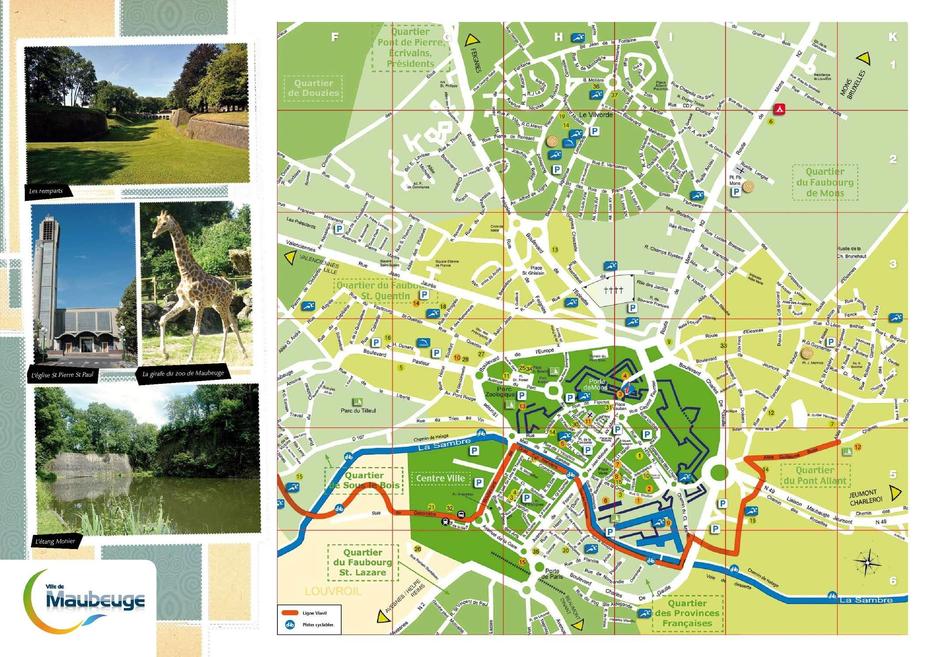 Reims France, Maubeuge Carte, Plan Touristique, Maubeuge, France