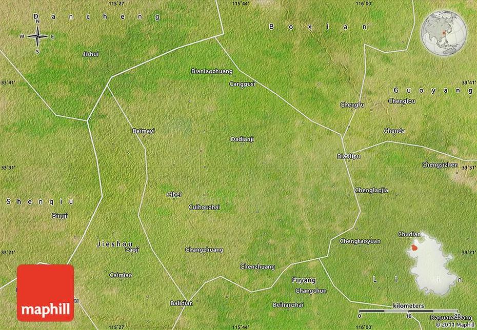 Satellite Map Of Taihe, Taihe, China, South China, China  Graphic