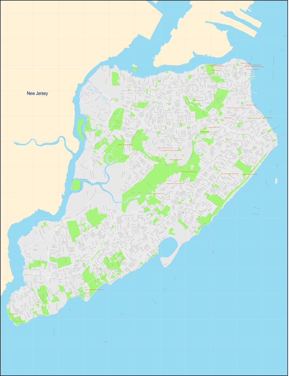 Staten Island Streets Map  Mapsof, Staten Island, United States, World  Islands, Of United States Territories