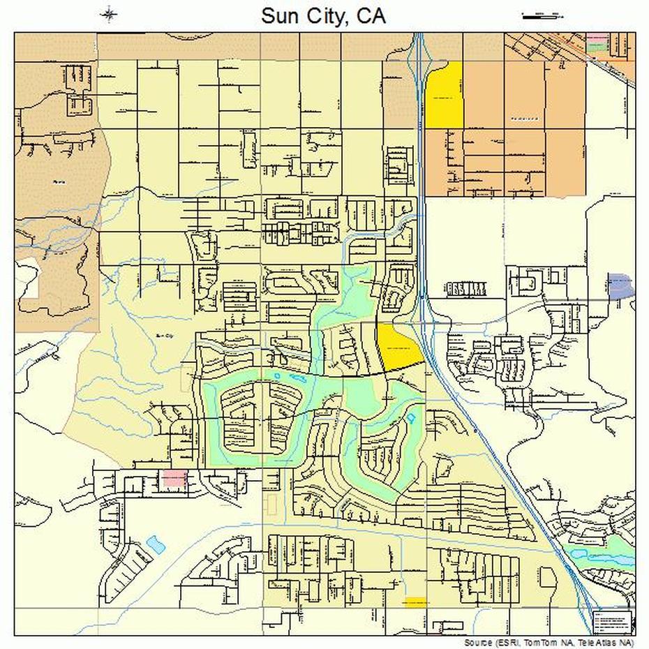 Sun City California Street Map 0675826, Sun City, United States, United States  With Dates, Sun City Center