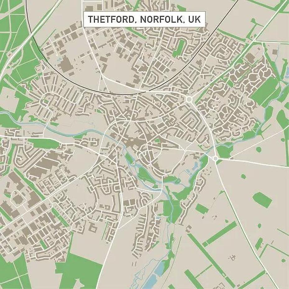 Thetford Norfolk Uk City Street Map (Print #15055259) Puzzle. Cards, Thetford, United Kingdom, Abingdon  Oxford, Abingdon  Oxfordshire