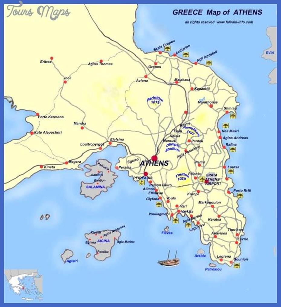 Athens Map – Toursmaps, Athens, Greece, Walking  Of Athens Greece, Of Acropolis