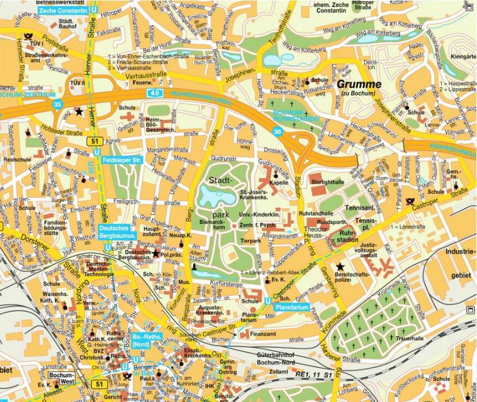 Bochum Map, Bochum, Germany, Bochum City, Ruhr Bochum