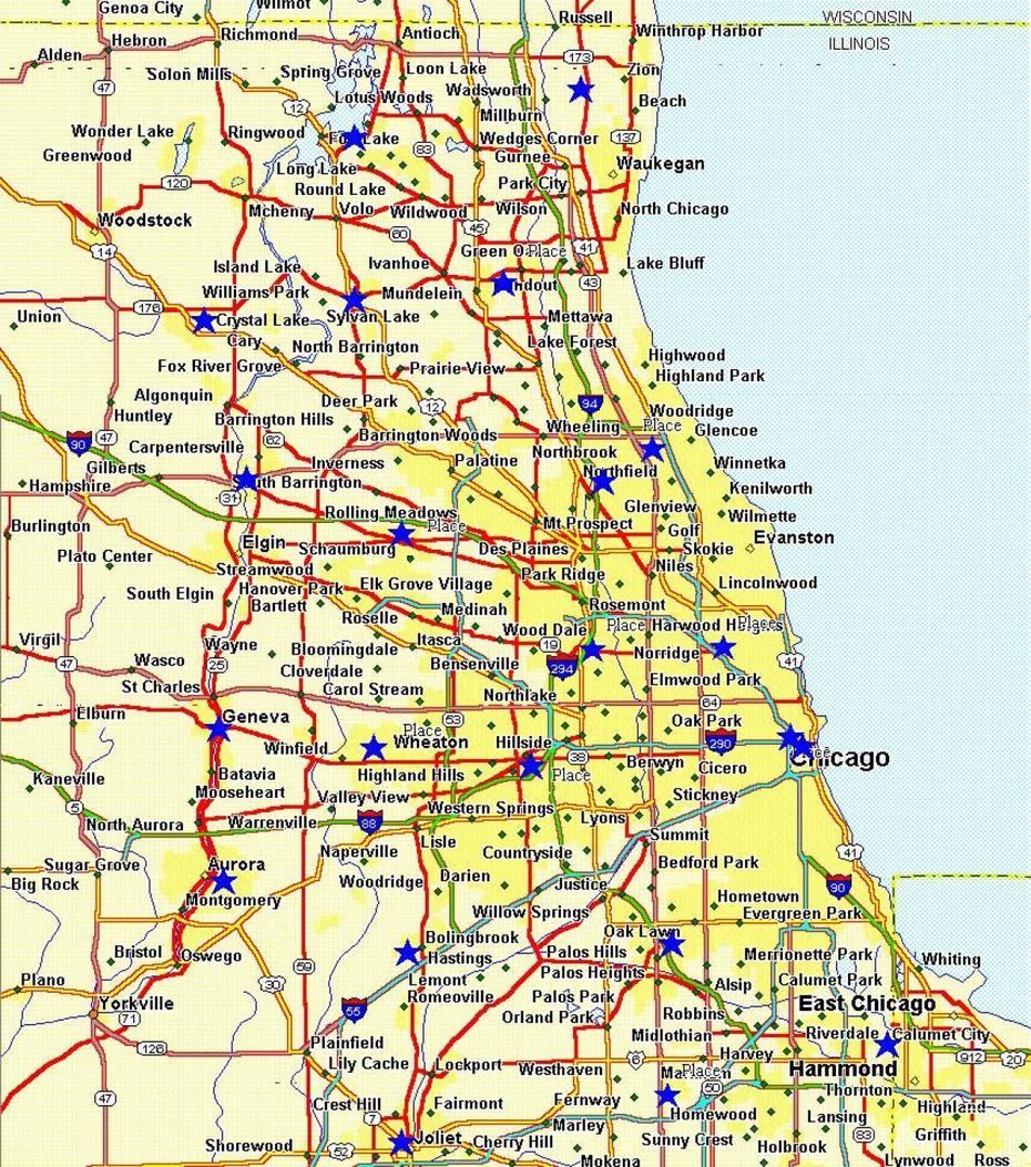 Chicago Map – City Map Of Chicago (United States Of America), Chicago, United States, Chicago  Outline, Street  Of Chicago