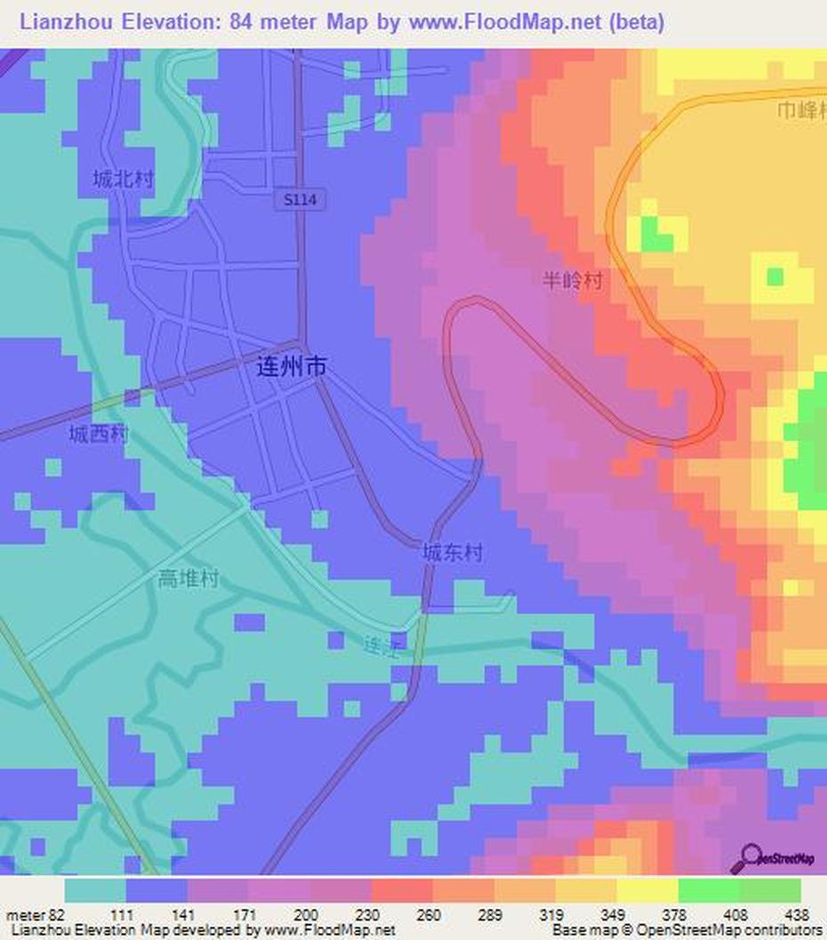 Elevation Of Lianzhou,China Elevation Map, Topography, Contour, Lianzhou, China, China . Easy, Capital Of China