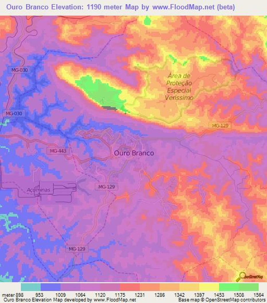 Elevation Of Ouro Branco,Brazil Elevation Map, Topography, Contour, Ouro Branco, Brazil, Amarelo Ouro, Ouro Preto Brazil