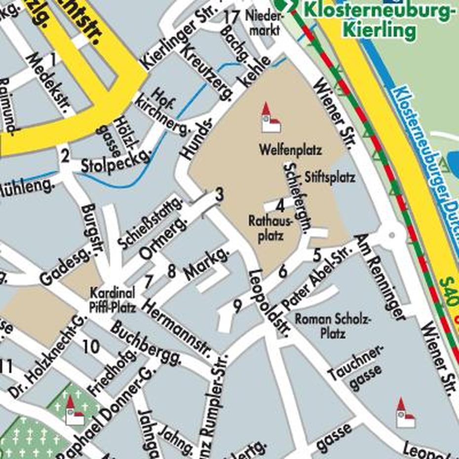 Karte Von Klosterneuburg – Stadtplandienst Osterreich, Klosterneuburg, Austria, Austria Topographic, Neuburg Austria