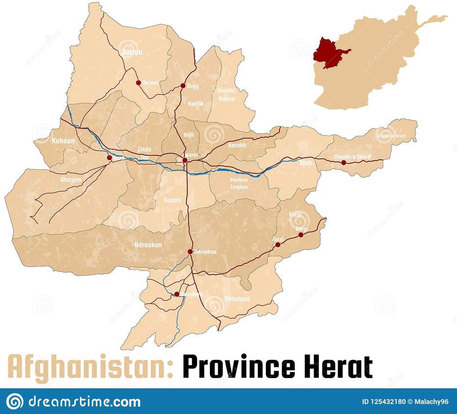 Map Of The Afghan Province Of Herat Stock Vector – Illustration Of …, Herāt, Afghanistan, Bamiyan Afghanistan, Afghanistan Road