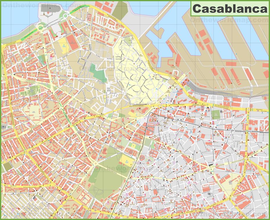 Map Of Casablanca: Offline Map And Detailed Map Of Casablanca City, Casablanca, Morocco, Casablanca Morocco Beaches, Rabat Morocco