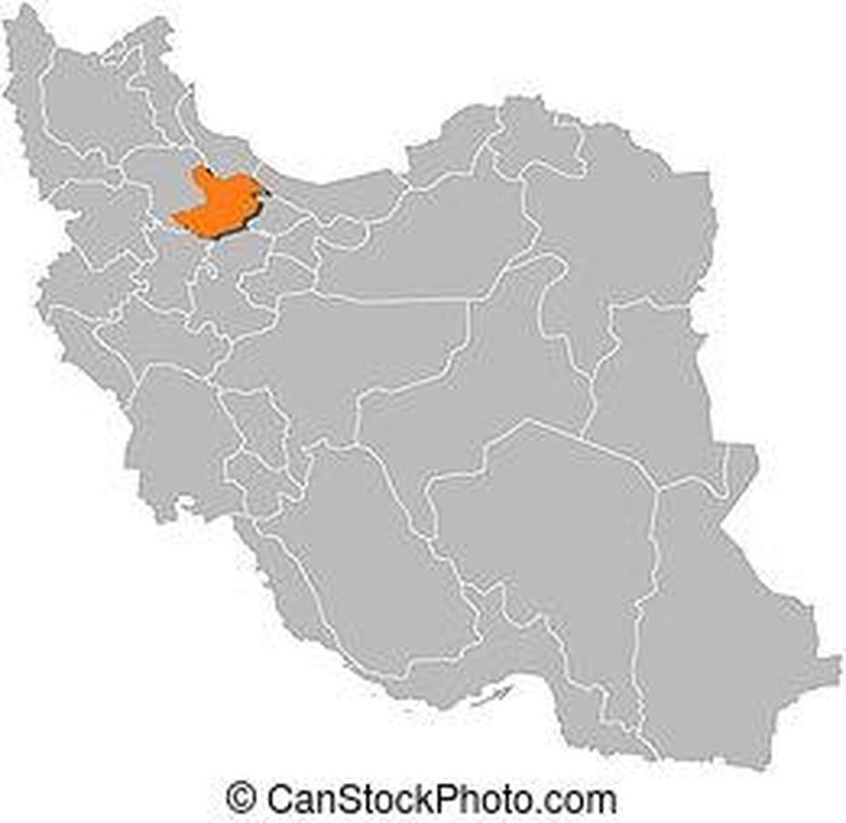 Map Of Iran, Qazvin Highlighted. Political Map Of Iran With The Several …, Qazvīn, Iran, Iran Houses, Iran Nature