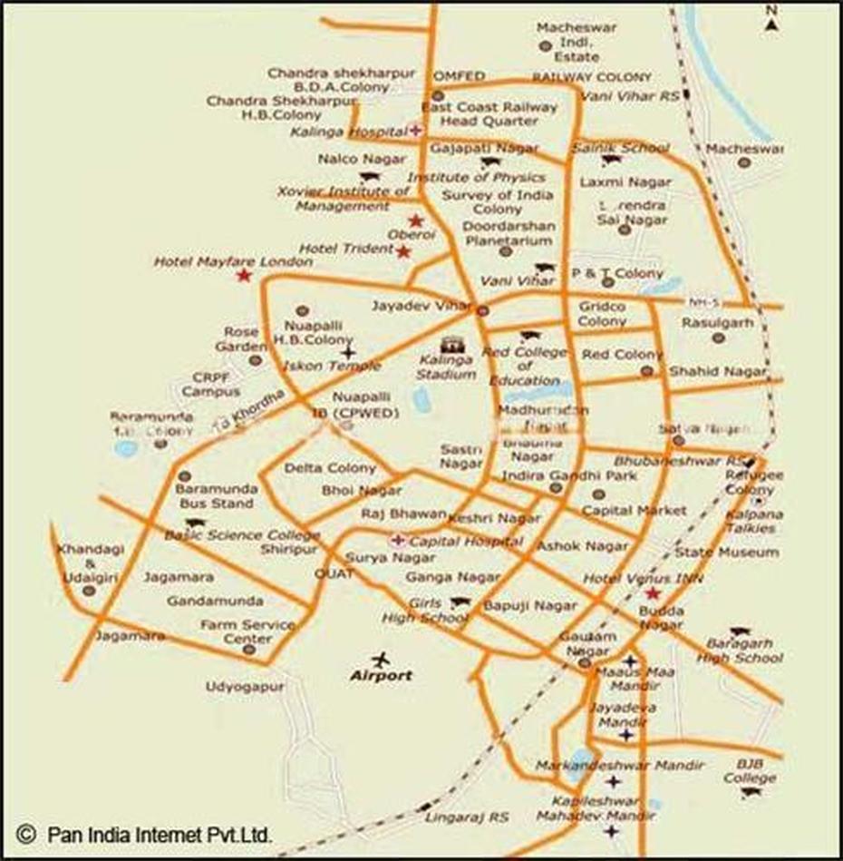 Maps Of Bhubaneswar, Political Map Of Bhubaneswar, Tourist And Railway, Bhubaneshwar, India, Bhubaneswar Temple, Puri India