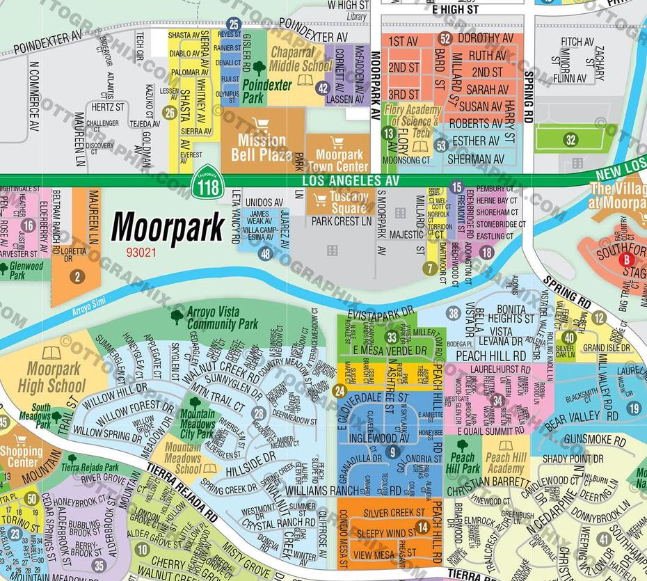 Moorpark Map, Ventura County, Ca  Otto Maps, Moorpark, United States, Moorpark California, Moorpark College