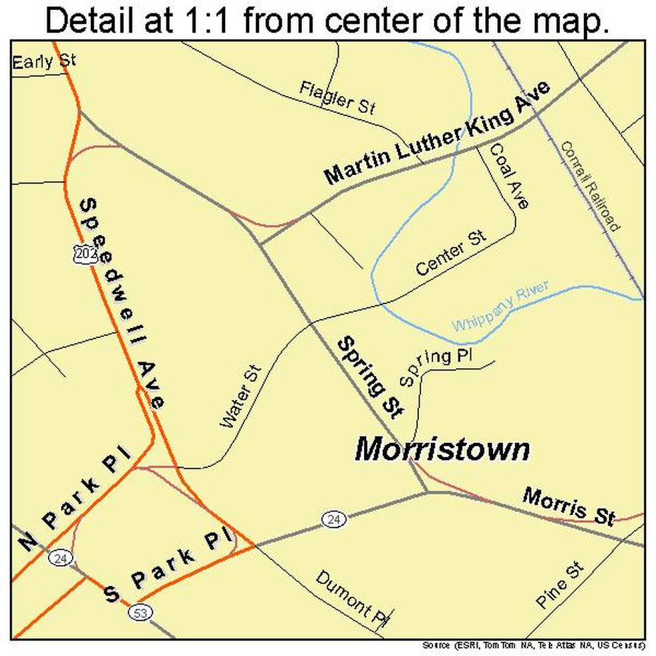 Morristown New Jersey Street Map 3448300, Morristown, United States, Morristown Tn City, Street  Of Morristown Nj