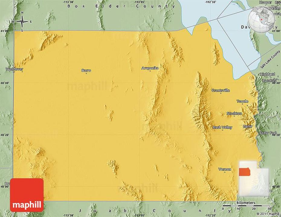 Savanna Style Map Of Tooele County, Tooele, United States, Tooele Mountains, Tooele Utah Downtown