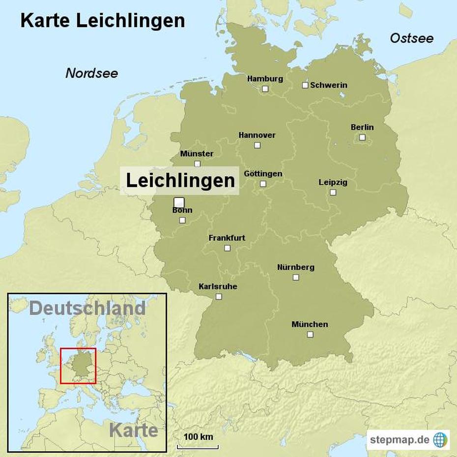 Stepmap – Karte Leichlingen – Landkarte Fur Deutschland, Leichlingen, Germany, Heidelberg, Crailsheim Germany