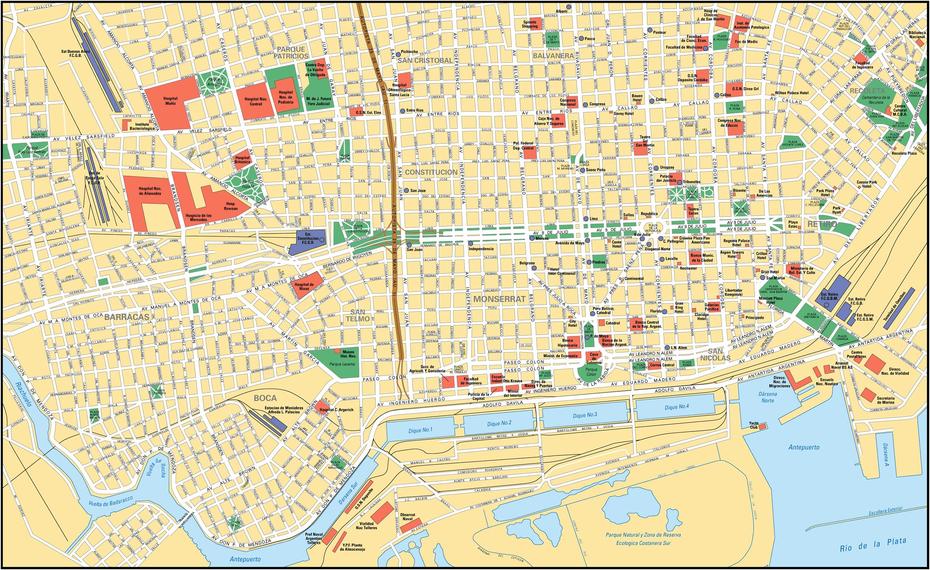 Buenos Aires Map Tourist Attractions – Toursmaps, Buenos Aires, Argentina, Chile And Argentina, Buenos Aires City
