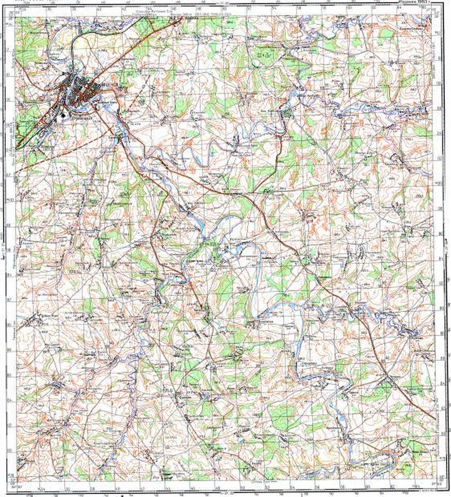 Download Topographic Map In Area Of Mtsensk – Mapstor, Mtsensk, Russia, Russia Asia, Northern Russia