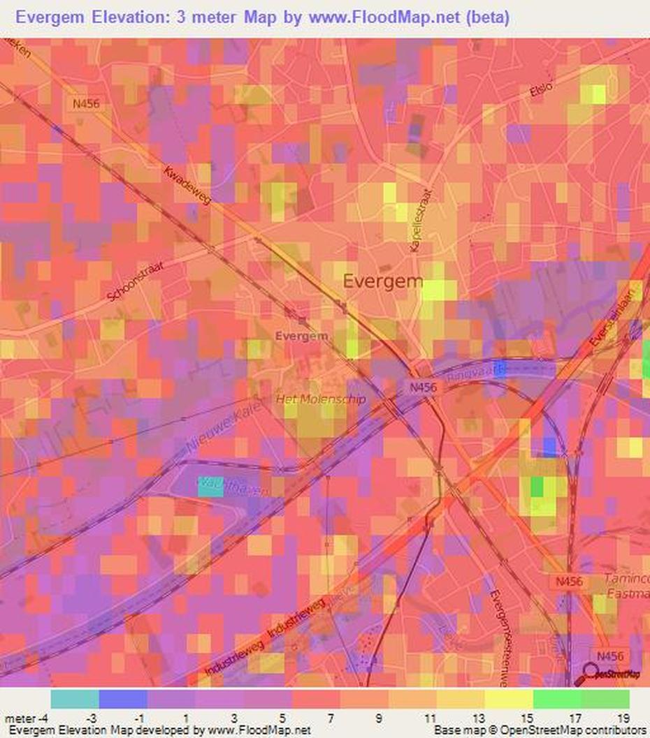 Elevation Of Evergem,Belgium Elevation Map, Topography, Contour, Evergem, Belgium, Containerpark, Evergem Kaart