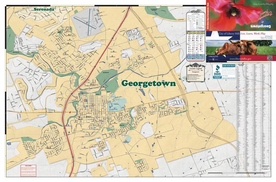 Empty Vector Map Of Georgetown, Texas, Usa, Printable Road Map …, Georgetown, United States, United States  Color, United States  With City