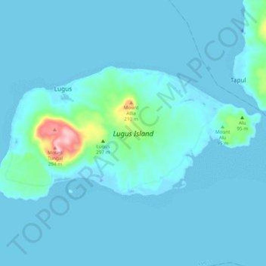 Lugus Island Topographic Map, Elevation, Relief, Lugus, Philippines, Feringa, Lugu Lake