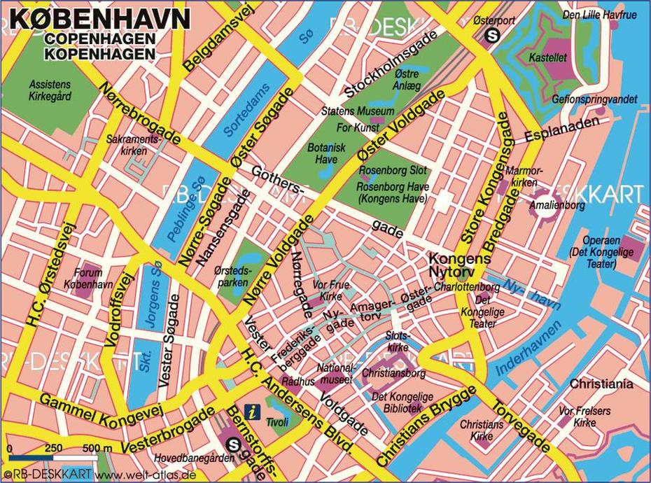 Map Of Copenhagen, Copenhagen, Denmark, Denmark In, Denmark  Outline