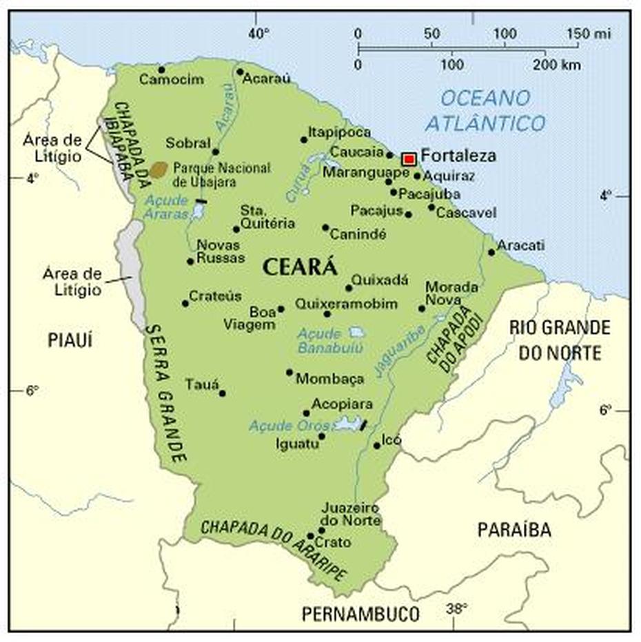 Map Of Fortaleza And Ceara, Brazil | Fortaleza, Geography, Brazil, Nova Russas, Brazil, Nova Russas, Brazil