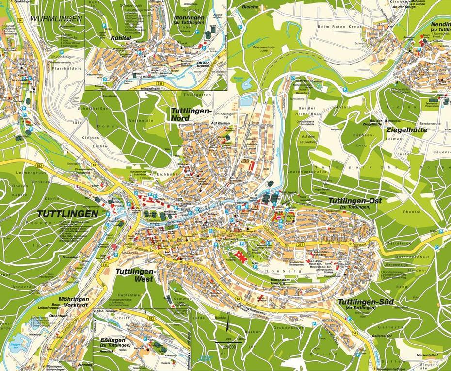 Map Tuttlingen, Baden-Wurttemberg, Germany. Maps And Directions At Hot-Map., Tuttlingen, Germany, Wurttemberg Germany, Uberlingen Germany