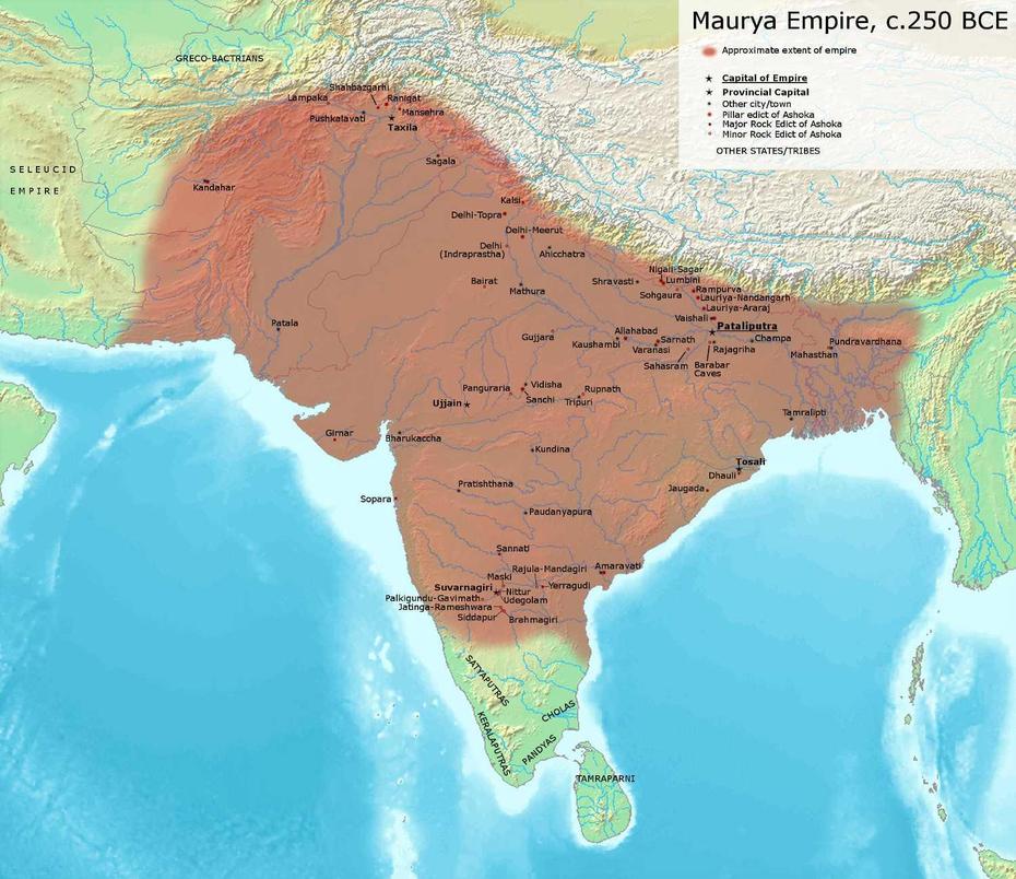 The Mauryan Empire At Its Peak : Mapporn, Maur, India, Jim Von Maur, Von Maur Stores