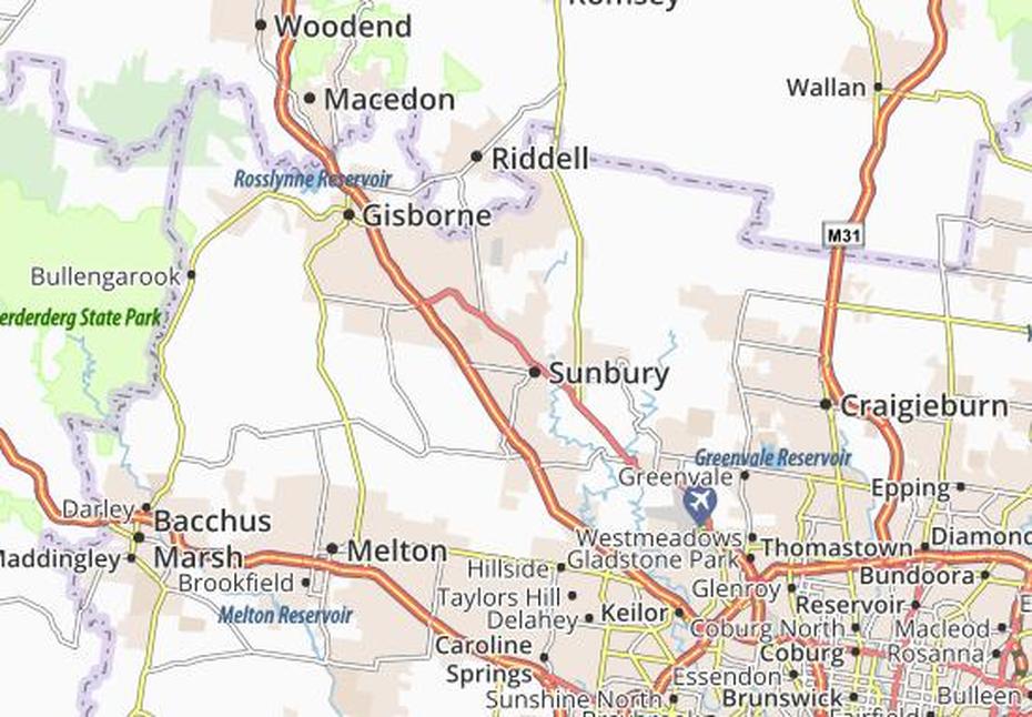 Michelin Sunbury Map – Viamichelin, Sunbury, Australia, Of Goulburn City, Big  Merino