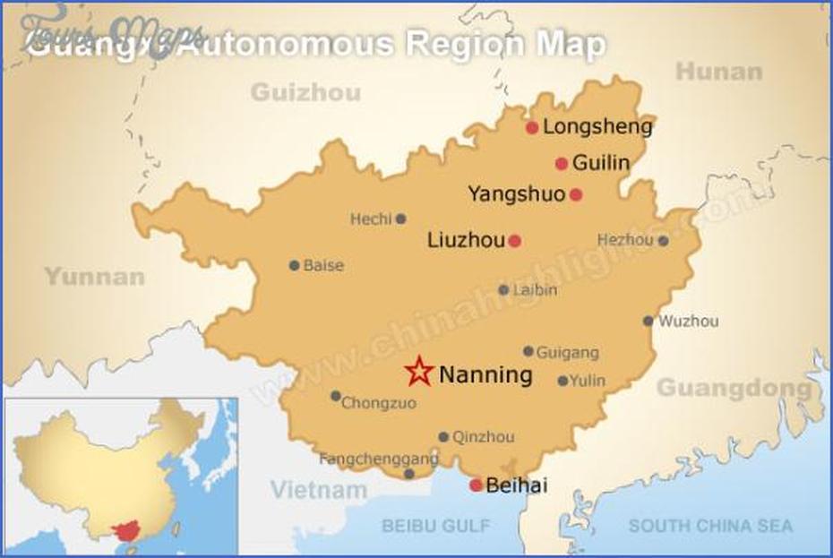 Nanning Map – Toursmaps, Nanmeng, China, Yangshuo China, Anshan China