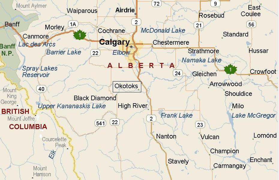 Okotoks, Alberta Area Map & More, Okotoks, Canada, Canada Points Of Interest, Okotoks Alberta Canada