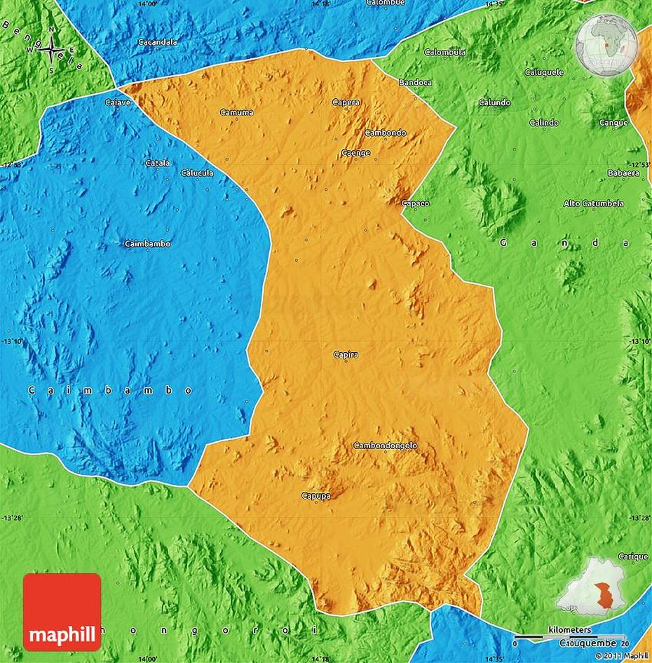 Political Map Of Cubal, Cubal, Angola, Cuba -L, Benguela Angola