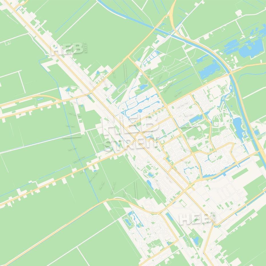 Stadskanaal, Netherlands Vector Map – Classic Colors | Hebstreits …, Stadskanaal, Netherlands, Stadskanaal Luchtfoto, Eurobrug Stadskanaal