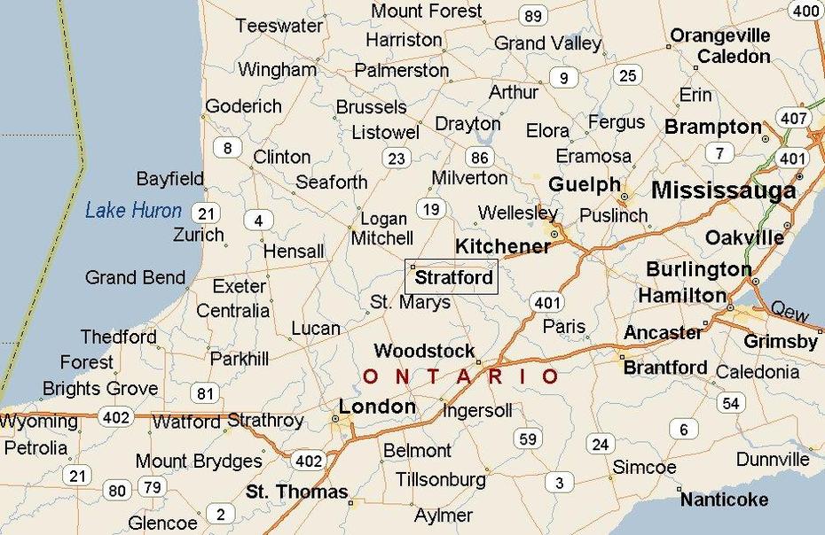 Stratford Ontario Map | Stratford Map, Ontario – Listings Canada, Stratford, Canada, Grimsby Ontario, Stratford London