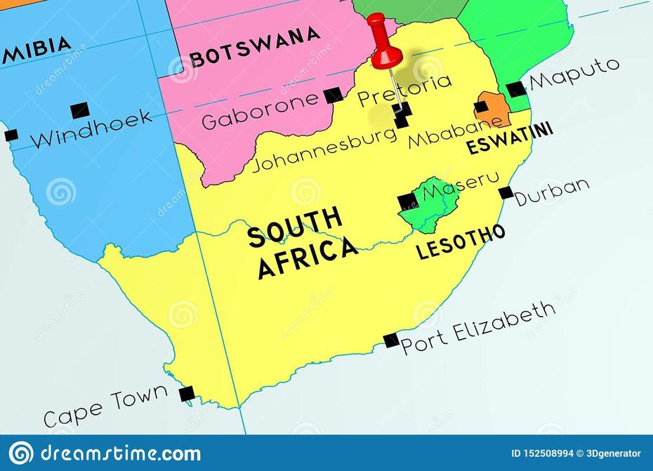 Zuid-Afrika, Pretoria – Hoofdstad, Die Op Politieke Kaart Wordt Gespeld …, Pretoria, South Africa, Pretoria East, Pretoria Cbd