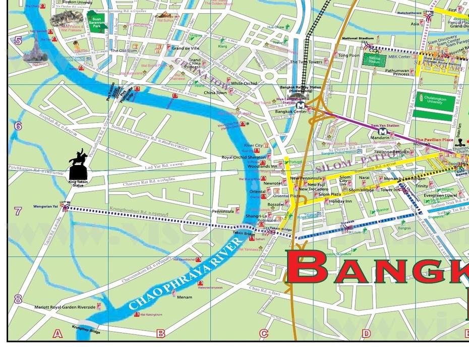 Bangkok Enlarge Map, Bangkok, Thailand, Bangkok Location, Bangkok Tourist