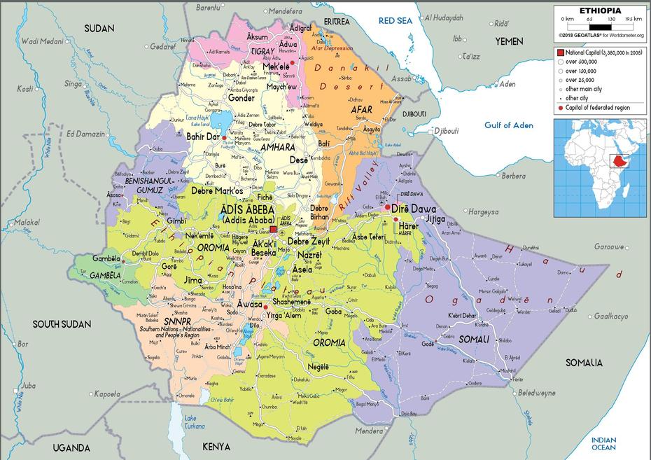 Ethiopia In Africa, Physical  Of Ethiopia, Worldometer, Wik’Ro, Ethiopia