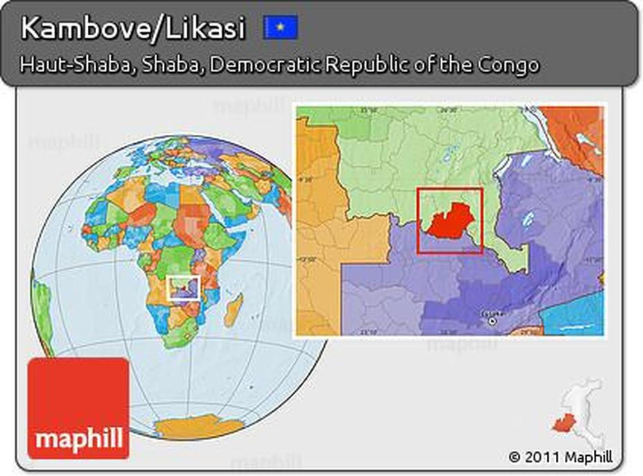 Free Political Location Map Of Kambove/Likasi, Kambove, Congo (Kinshasa), Rd Congo, Kinshasa Plan