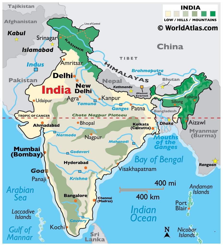 India Maps Including Outline And Topographical Maps – Worldatlas, Maddagiri, India, India  Png, India  World