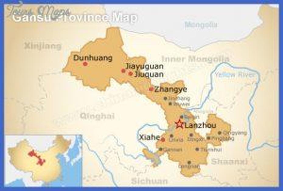 Lanzhou Map Tourist Attractions – Toursmaps, Lanzhou, China, Gansu Province China, Zhangye China