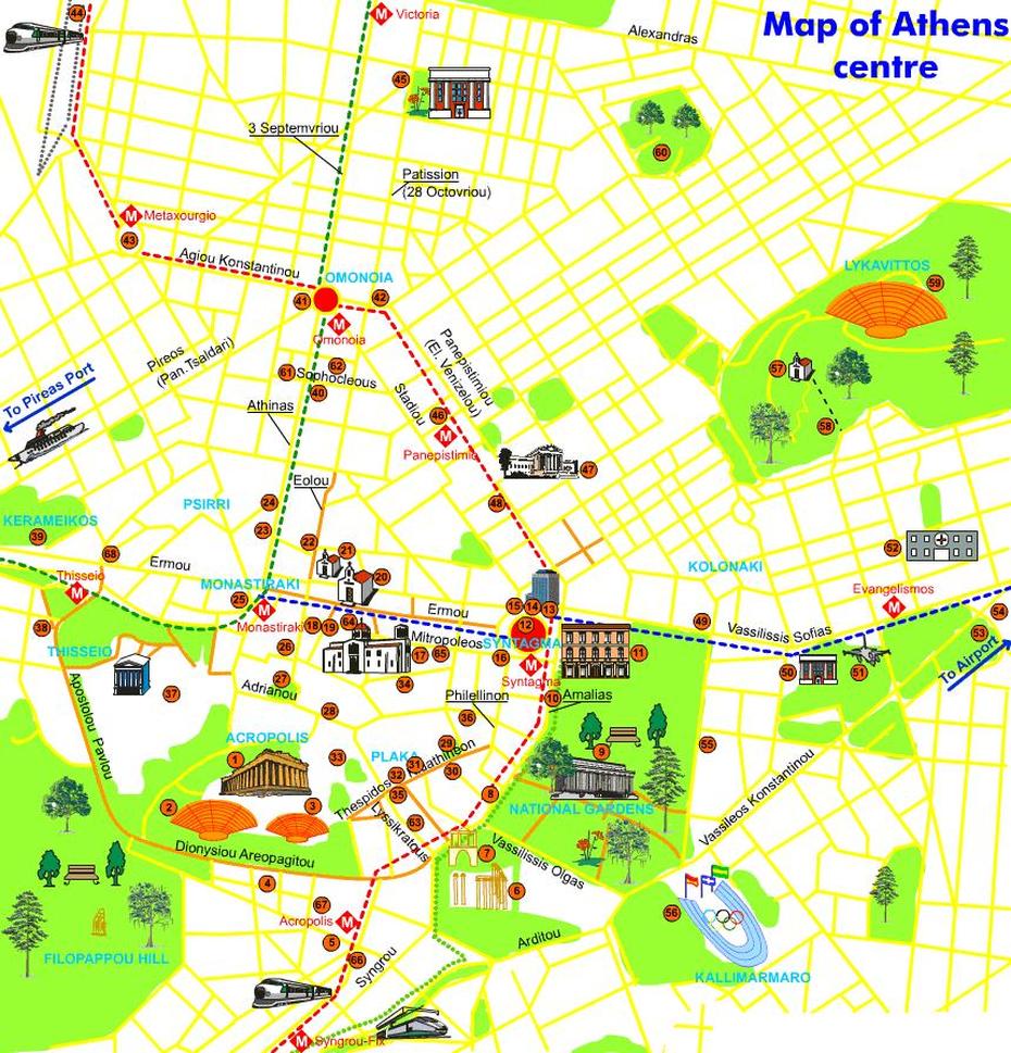 Map Of Athens – Travelsfinders, Athens, Greece, Hotels Athens Greece, Athens Greece Attractions